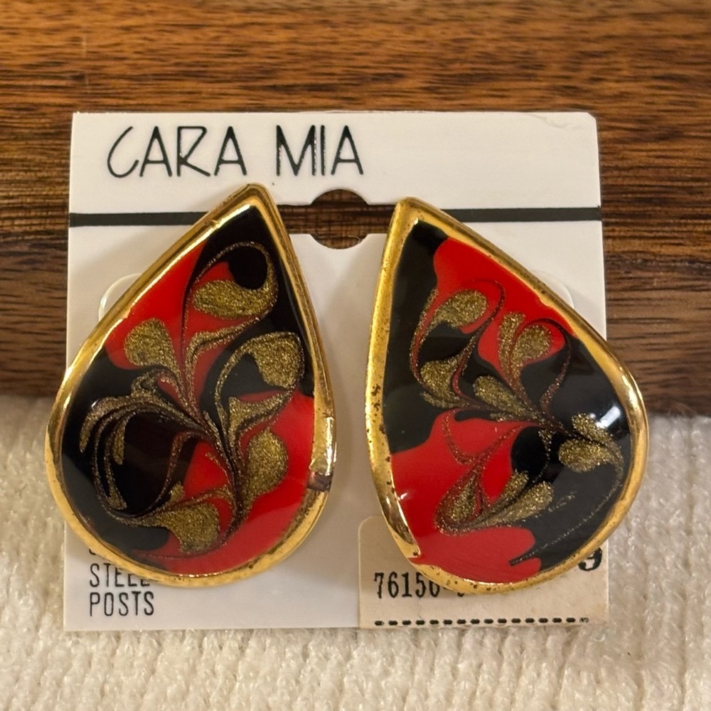 Vintage Teardrop Post Back Earrings